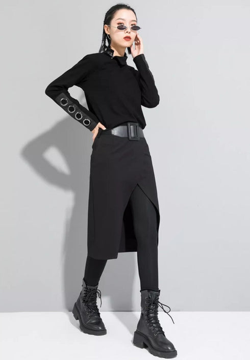 レイヤード風ストレートパンツ スタイリッシュ /レディース モレビー|モード系ファッションブランド